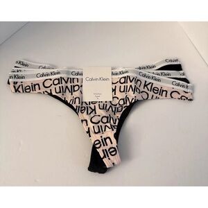 Calvin Klein 3 Pair Multipack Cotton Thongs Panties Medium